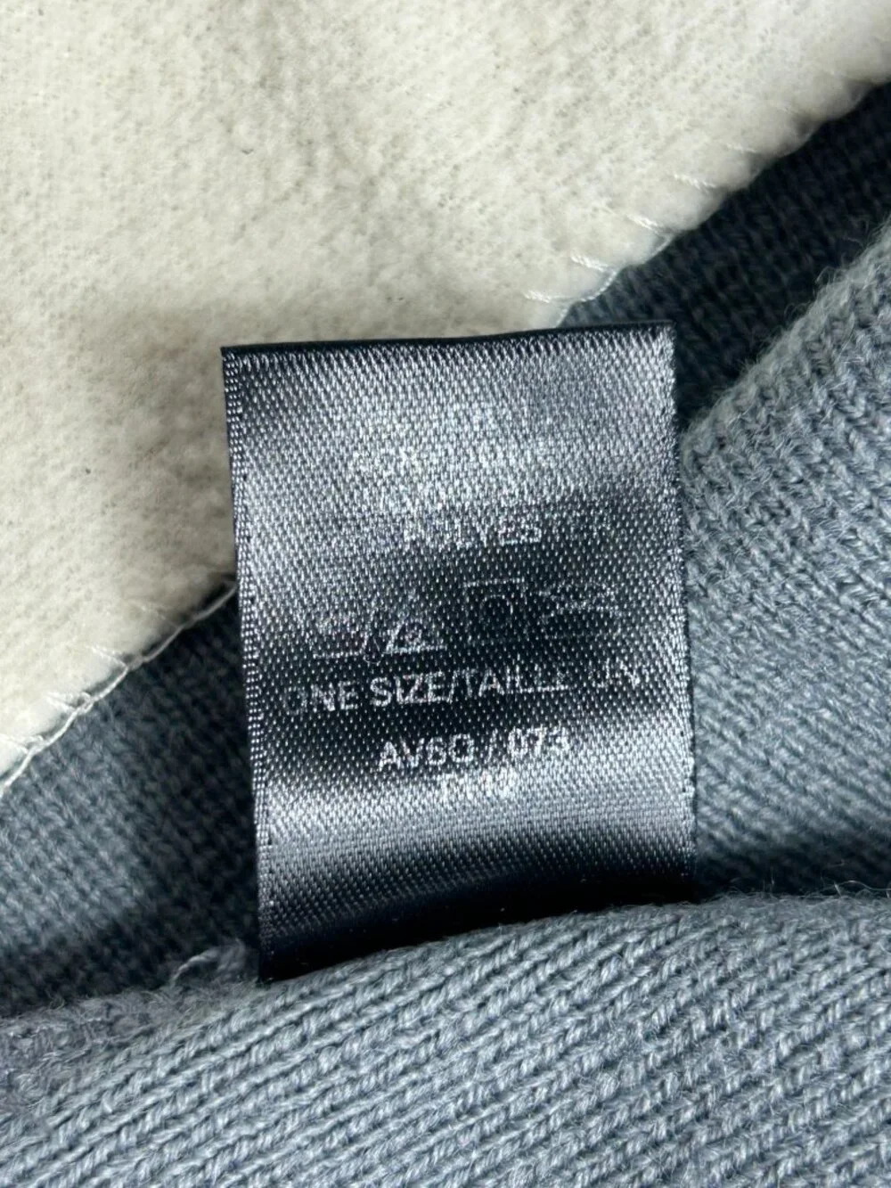 The North Face Gray Striped Logo Beanie Hat Fleece Lined